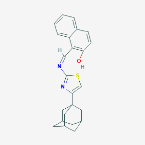 molecular formula C24H24N2OS B1188933 1-({[4-(1-Adamantyl)-1,3-thiazol-2-yl]imino}methyl)-2-naphthol 