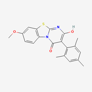 molecular formula C20H18N2O3S B1188937 2-hydroxy-3-mesityl-8-methoxy-4H-pyrimido[2,1-b][1,3]benzothiazol-4-one 