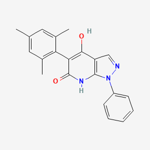 molecular formula C21H19N3O2 B1188939 4-hydroxy-5-mesityl-1-phenyl-1,7-dihydro-6H-pyrazolo[3,4-b]pyridin-6-one 