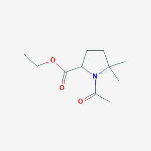 molecular formula C11H19NO3 B11889396 Ethyl 1-acetyl-5,5-dimethylpyrrolidine-2-carboxylate CAS No. 1333222-18-6