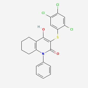 molecular formula C21H16Cl3NO2S B1188941 5,6,7,8-Tetrahydro-4-hydroxy-3-(2,4,5-trichlorophenylthio)-1-phenylquinoline-2(1H)-one 