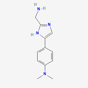 molecular formula C12H16N4 B11889418 4-(2-(Aminomethyl)-1H-imidazol-5-yl)-N,N-dimethylaniline 