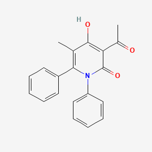 molecular formula C20H17NO3 B1188943 3-acetyl-4-hydroxy-5-methyl-1,6-diphenyl-2(1H)-pyridinone 