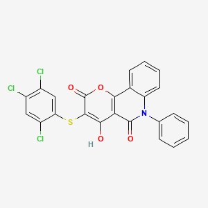 molecular formula C24H12Cl3NO4S B1188944 4-hydroxy-6-phenyl-3-[(2,4,5-trichlorophenyl)sulfanyl]-2H-pyrano[3,2-c]quinoline-2,5(6H)-dione 