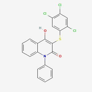 molecular formula C21H12Cl3NO2S B1188945 4-Hydroxy-1-phenyl-3-(2,4,5-trichlorophenylthio)quinoline-2(1H)-one 