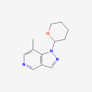 molecular formula C12H15N3O B11889483 7-Methyl-1-(tetrahydro-2H-pyran-2-yl)-1H-pyrazolo[4,3-c]pyridine 