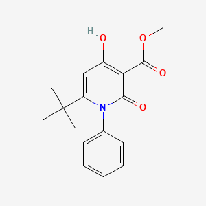 molecular formula C17H19NO4 B1188949 Methyl 6-tert-butyl-4-hydroxy-2-oxo-1-phenyl-1,2-dihydro-3-pyridinecarboxylate 