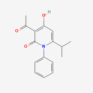 molecular formula C16H17NO3 B1188950 3-acetyl-4-hydroxy-6-isopropyl-1-phenyl-2(1H)-pyridinone 