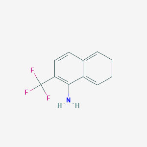 molecular formula C11H8F3N B11889506 1-Amino-2-(trifluoromethyl)naphthalene 