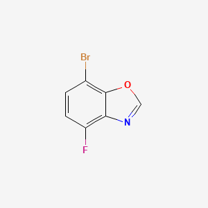 molecular formula C7H3BrFNO B11889524 7-Bromo-4-fluoro-1,3-benzoxazole 