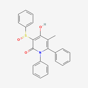 molecular formula C24H19NO3S B1188955 4-hydroxy-5-methyl-1,6-diphenyl-3-(phenylsulfinyl)-2(1H)-pyridinone 