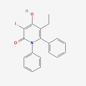 molecular formula C19H16INO2 B1188957 5-ethyl-4-hydroxy-3-iodo-1,6-diphenyl-2(1H)-pyridinone 