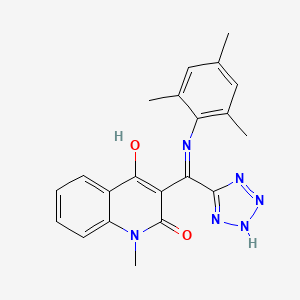 molecular formula C21H20N6O2 B1188960 4-hydroxy-3-[(mesitylimino)(1H-tetraazol-5-yl)methyl]-1-methyl-2(1H)-quinolinone 