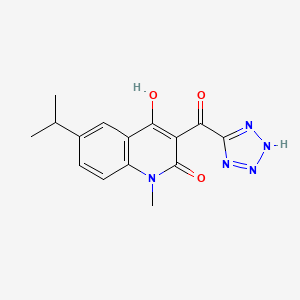 molecular formula C15H15N5O3 B1188968 4-hydroxy-6-isopropyl-1-methyl-3-(1H-tetraazol-5-ylcarbonyl)-2(1H)-quinolinone 