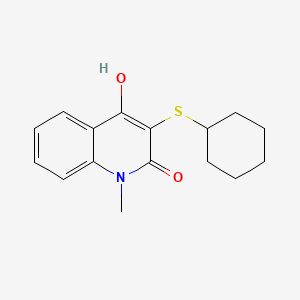 molecular formula C16H19NO2S B1188971 3-(cyclohexylsulfanyl)-4-hydroxy-1-methyl-2(1H)-quinolinone 