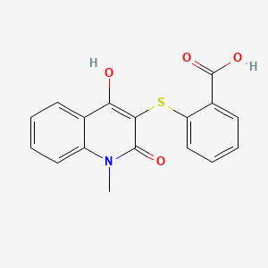 molecular formula C17H13NO4S B1188974 2-(1,2-Dihydro-4-hydroxy-1-methyl-2-oxoquinoline-3-ylthio)benzoic acid 