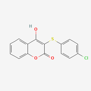 molecular formula C15H9ClO3S B1188977 3-[(4-chlorophenyl)sulfanyl]-4-hydroxy-2H-chromen-2-one 