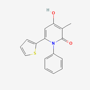 molecular formula C16H13NO2S B1188978 4-hydroxy-3-methyl-1-phenyl-6-(2-thienyl)-2(1H)-pyridinone 