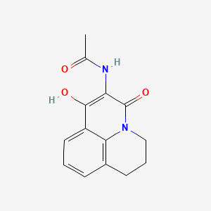 N-(7-hydroxy-5-oxo-2,3-dihydro-1H,5H-pyrido[3,2,1-ij]quinolin-6-yl)acetamide