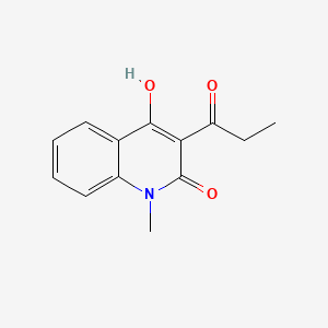 molecular formula C13H13NO3 B1188992 4-hydroxy-1-methyl-3-propionyl-2(1H)-quinolinone 