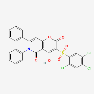 4-hydroxy-6,7-diphenyl-3-[(2,4,5-trichlorophenyl)sulfonyl]-2H-pyrano[3,2-c]pyridine-2,5(6H)-dione