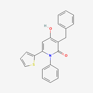 molecular formula C22H17NO2S B1188997 3-benzyl-4-hydroxy-1-phenyl-6-(2-thienyl)-2(1H)-pyridinone 