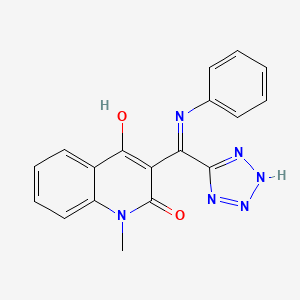 4-Hydroxy-1-methyl-3-((phenylimino)(1H-tetrazol-5-yl)methyl)quinolin-2(1H)-one