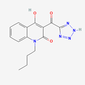 molecular formula C15H15N5O3 B1189007 1-butyl-4-hydroxy-3-(1H-tetraazol-5-ylcarbonyl)-2(1H)-quinolinone 