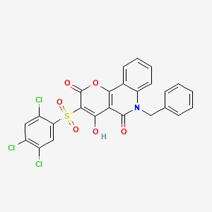 molecular formula C25H14Cl3NO6S B1189011 6-benzyl-4-hydroxy-3-[(2,4,5-trichlorophenyl)sulfonyl]-2H-pyrano[3,2-c]quinoline-2,5(6H)-dione 