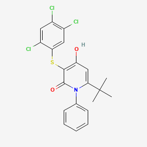 molecular formula C21H18Cl3NO2S B1189016 6-tert-butyl-4-hydroxy-1-phenyl-3-[(2,4,5-trichlorophenyl)sulfanyl]-2(1H)-pyridinone 