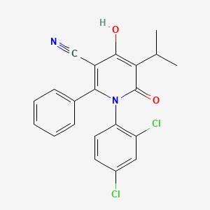 1-(2,4-Dichlorophenyl)-4-hydroxy-5-isopropyl-6-oxo-2-phenyl-1,6-dihydro-3-pyridinecarbonitrile