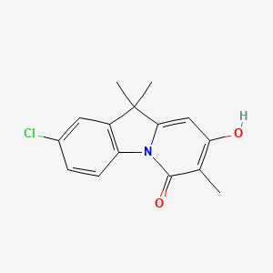 molecular formula C15H14ClNO2 B1189020 2-chloro-8-hydroxy-7,10,10-trimethylpyrido[1,2-a]indol-6(10H)-one 