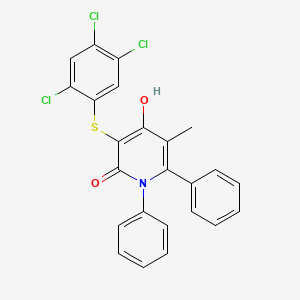 4-hydroxy-5-methyl-1,6-diphenyl-3-[(2,4,5-trichlorophenyl)sulfanyl]-2(1H)-pyridinone