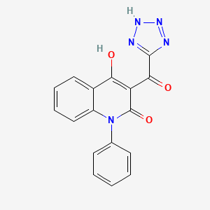 molecular formula C17H11N5O3 B1189029 4-hydroxy-1-phenyl-3-(1H-tetraazol-5-ylcarbonyl)-2(1H)-quinolinone 