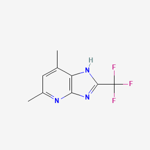 molecular formula C9H8F3N3 B11890291 5,7-Dimethyl-2-(trifluoromethyl)-3H-imidazo[4,5-b]pyridine 