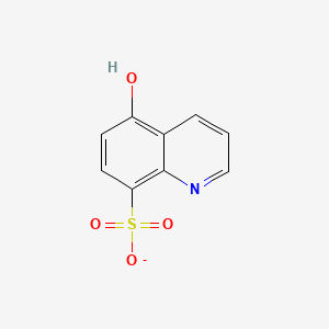 molecular formula C9H6NO4S- B1189030 5-Hydroxy-8-quinolinesulfonic acid 
