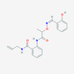 molecular formula C20H21N3O4 B1189040 N-allyl-2-[(2-{[(2-hydroxybenzylidene)amino]oxy}propanoyl)amino]benzamide 