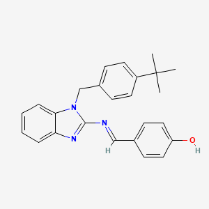 molecular formula C25H25N3O B1189044 4-({[1-(4-tert-butylbenzyl)-1H-benzimidazol-2-yl]imino}methyl)phenol 