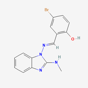 molecular formula C15H13BrN4O B1189045 4-bromo-2-({[2-(methylamino)-1H-benzimidazol-1-yl]imino}methyl)phenol 