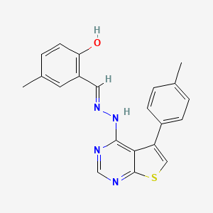 molecular formula C21H18N4OS B1189047 2-Hydroxy-5-methylbenzaldehyde [5-(4-methylphenyl)thieno[2,3-d]pyrimidin-4-yl]hydrazone 