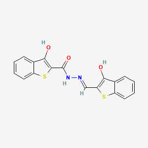 molecular formula C18H12N2O3S2 B1189048 3-hydroxy-N'-[(3-hydroxy-1-benzothien-2-yl)methylene]-1-benzothiophene-2-carbohydrazide 