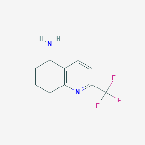 molecular formula C10H11F3N2 B11890525 2-(Trifluoromethyl)-5,6,7,8-tetrahydroquinolin-5-amine 