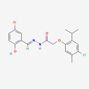 N'-(5-bromo-2-hydroxybenzylidene)-2-(4-chloro-2-isopropyl-5-methylphenoxy)acetohydrazide