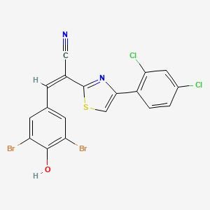 molecular formula C18H8Br2Cl2N2OS B1189057 3-(3,5-Dibromo-4-hydroxyphenyl)-2-[4-(2,4-dichlorophenyl)-1,3-thiazol-2-yl]acrylonitrile 