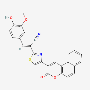 3-(4-hydroxy-3-methoxyphenyl)-2-[4-(3-oxo-3H-benzo[f]chromen-2-yl)-1,3-thiazol-2-yl]acrylonitrile