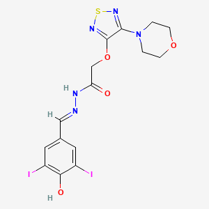 N'-[(E)-(4-hydroxy-3,5-diiodophenyl)methylidene]-2-{[4-(morpholin-4-yl)-1,2,5-thiadiazol-3-yl]oxy}acetohydrazide