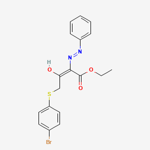 molecular formula C18H17BrN2O3S B1189066 Ethyl 4-[(4-bromophenyl)sulfanyl]-3-oxo-2-(phenylhydrazono)butanoate 