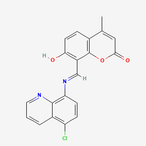 8-{[(5-chloro-8-quinolinyl)imino]methyl}-7-hydroxy-4-methyl-2H-chromen-2-one