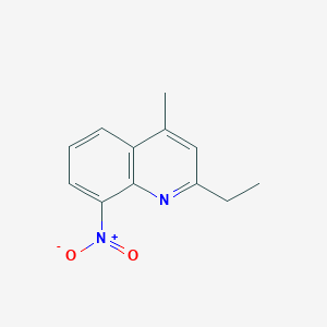 molecular formula C12H12N2O2 B11890870 2-Ethyl-4-methyl-8-nitroquinoline CAS No. 20168-48-3