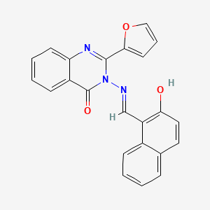 molecular formula C23H15N3O3 B1189099 2-(2-furyl)-3-{[(2-hydroxy-1-naphthyl)methylene]amino}-4(3H)-quinazolinone 